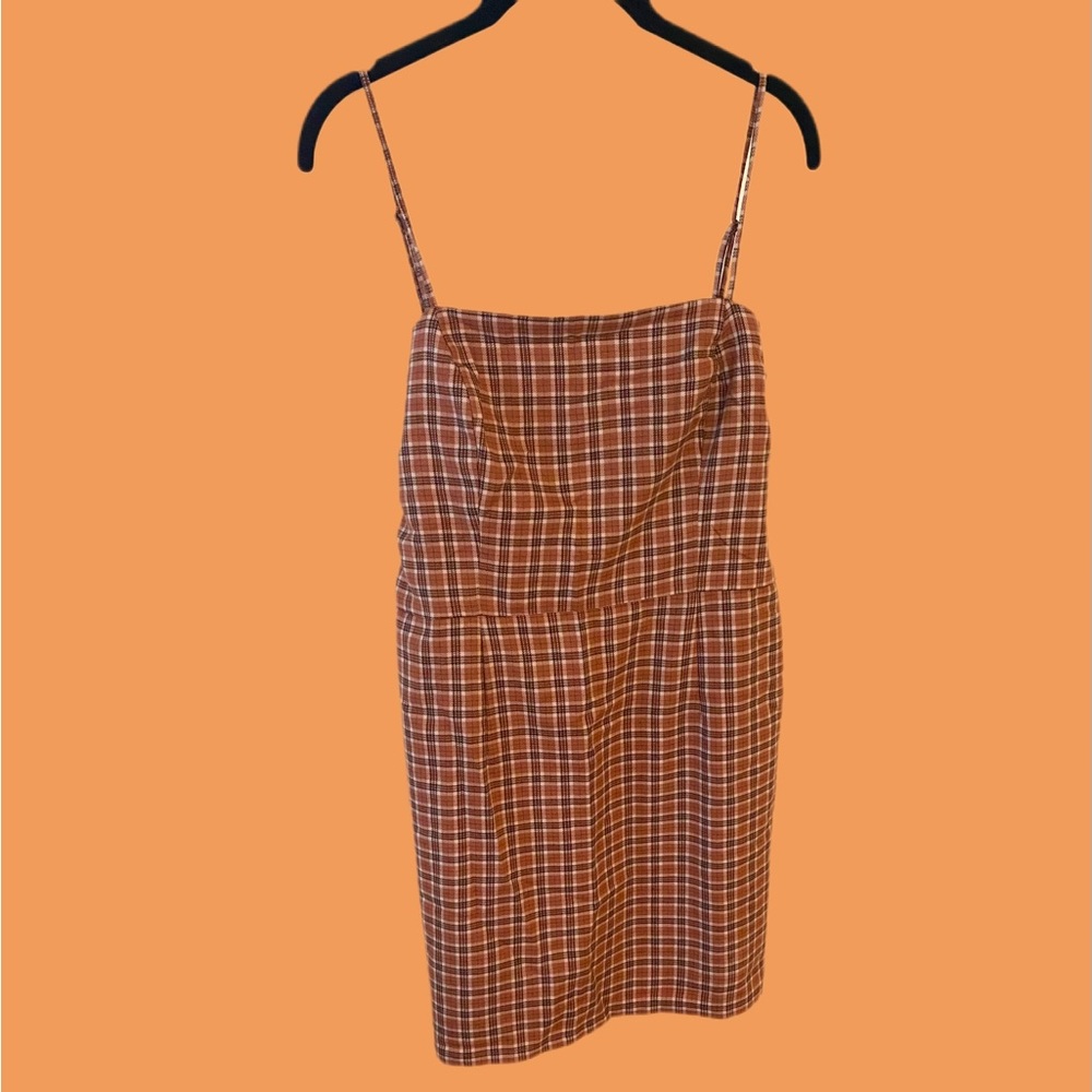 Aeropostale plaid square neck mini dress XL